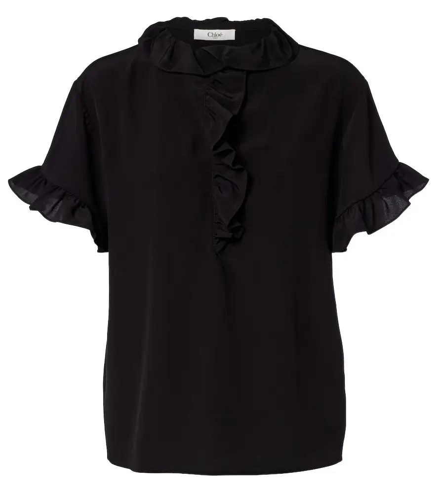 Chloe Chloé Ruffled silk crêpe de chine top