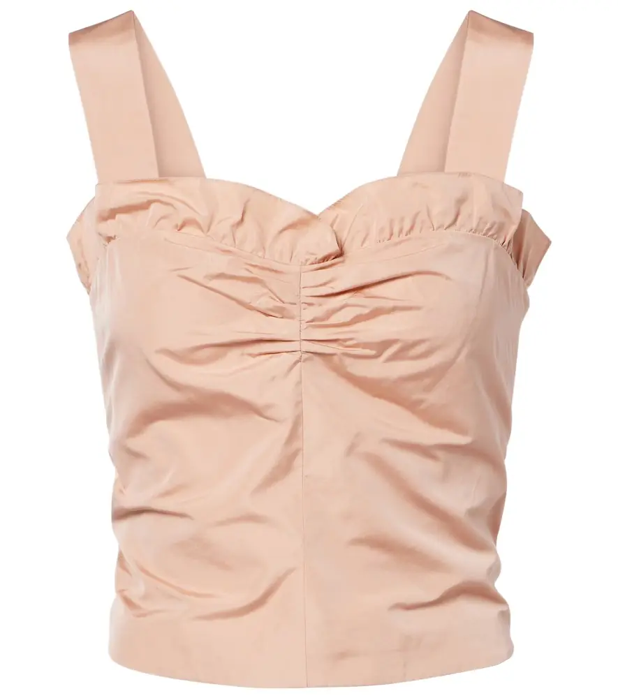 Chloe Chloé Gathered ruffled taffeta crop top