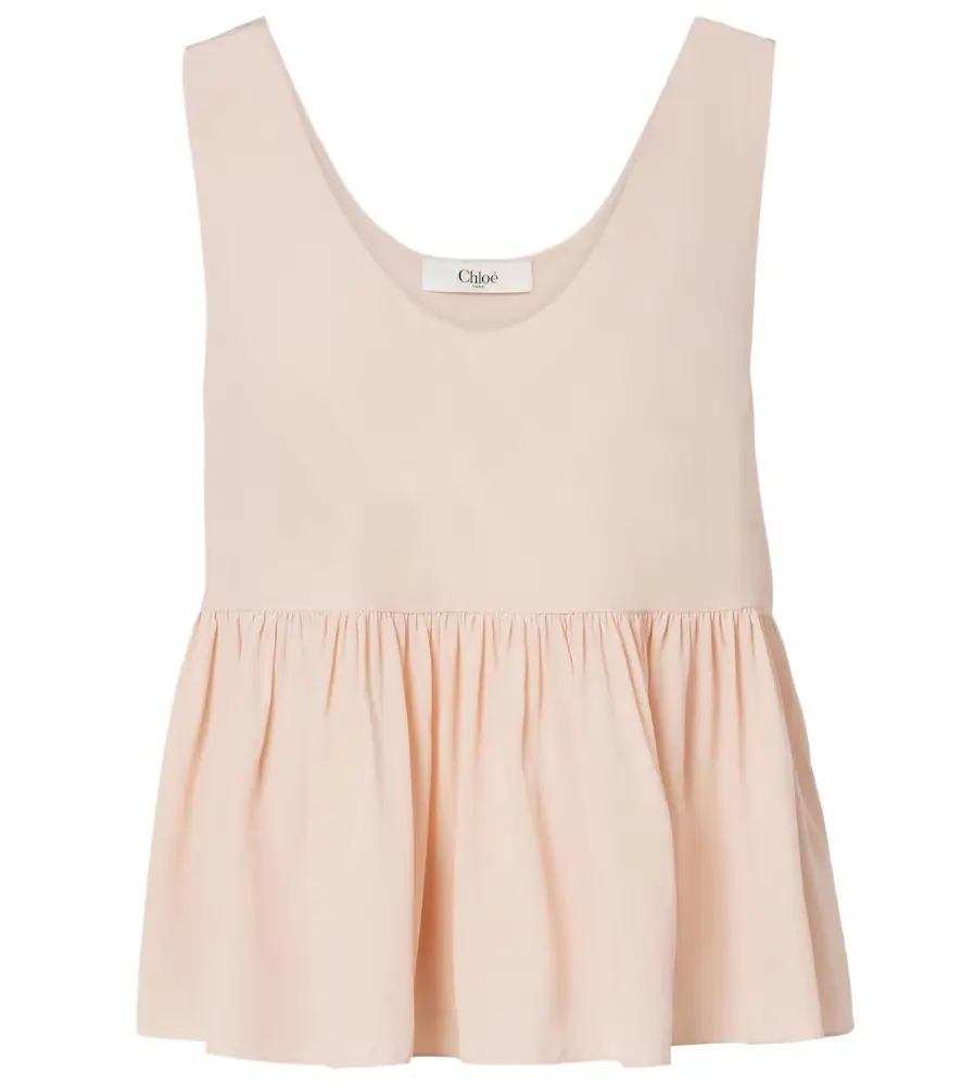 Chloe Chloé Peplum silk crêpe de chine top