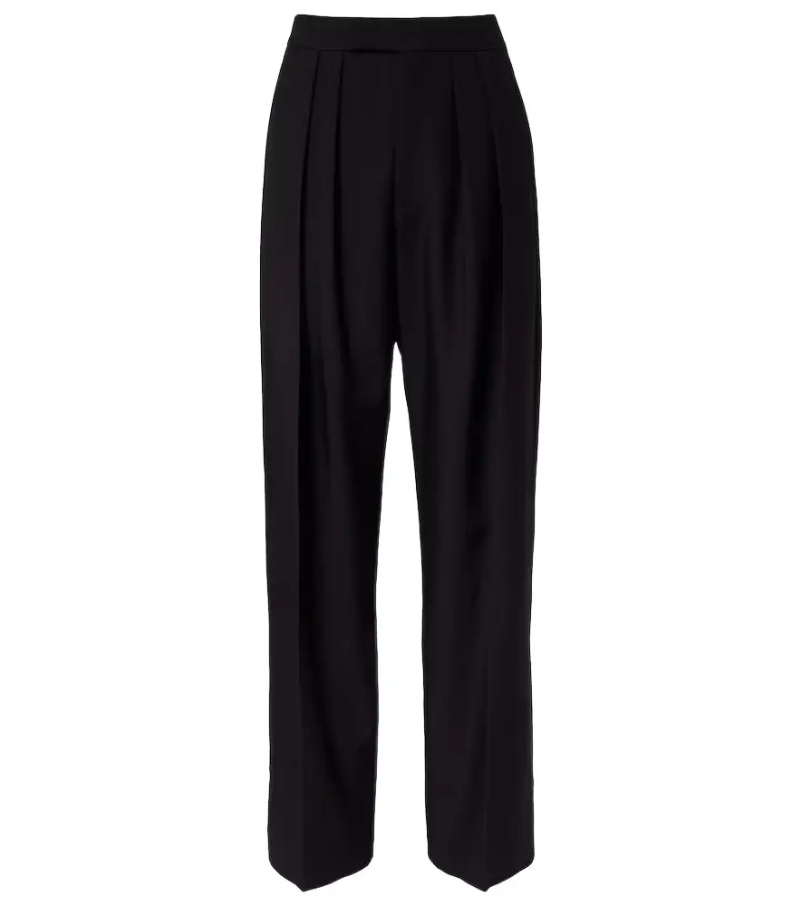 Chloe Chloé Pleated high-rise wool gabardine wide-leg pants