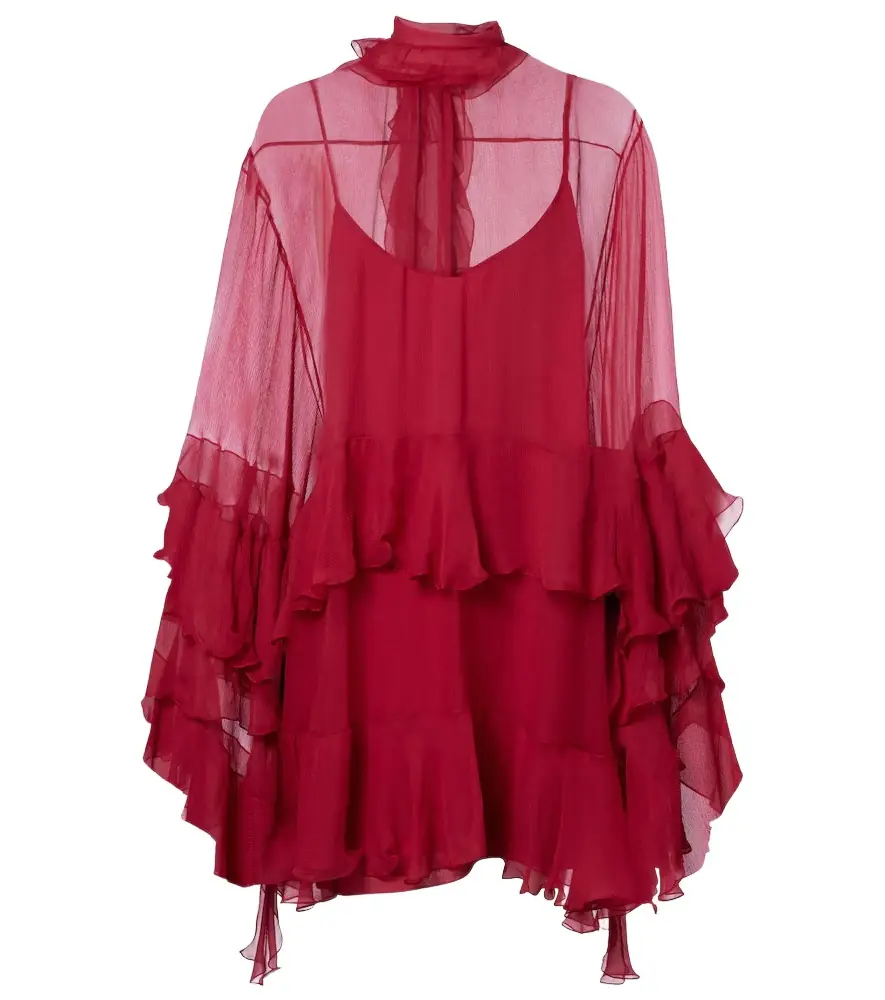 Chloe Chloé Ruffled silk muslin minidress
