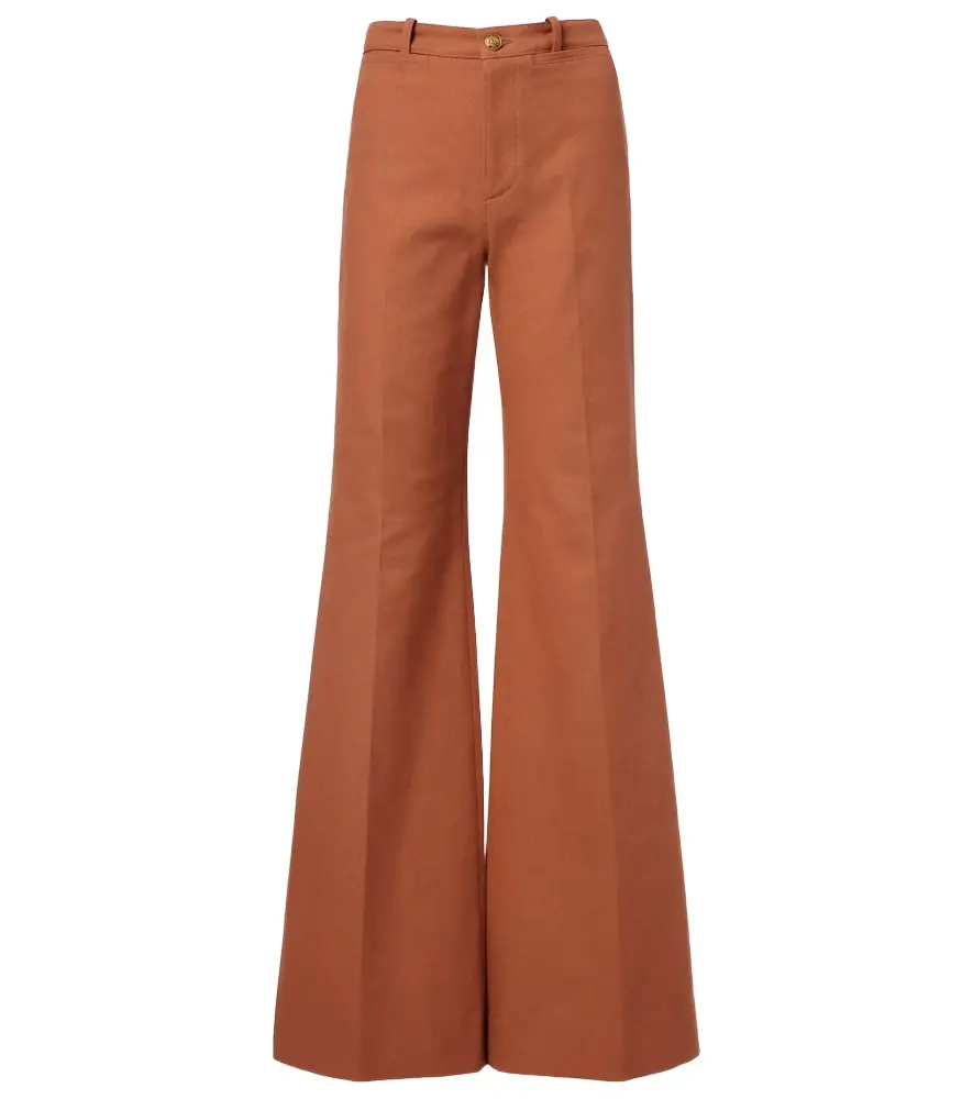 Chloe Chloé High-rise cotton canvas flared pants