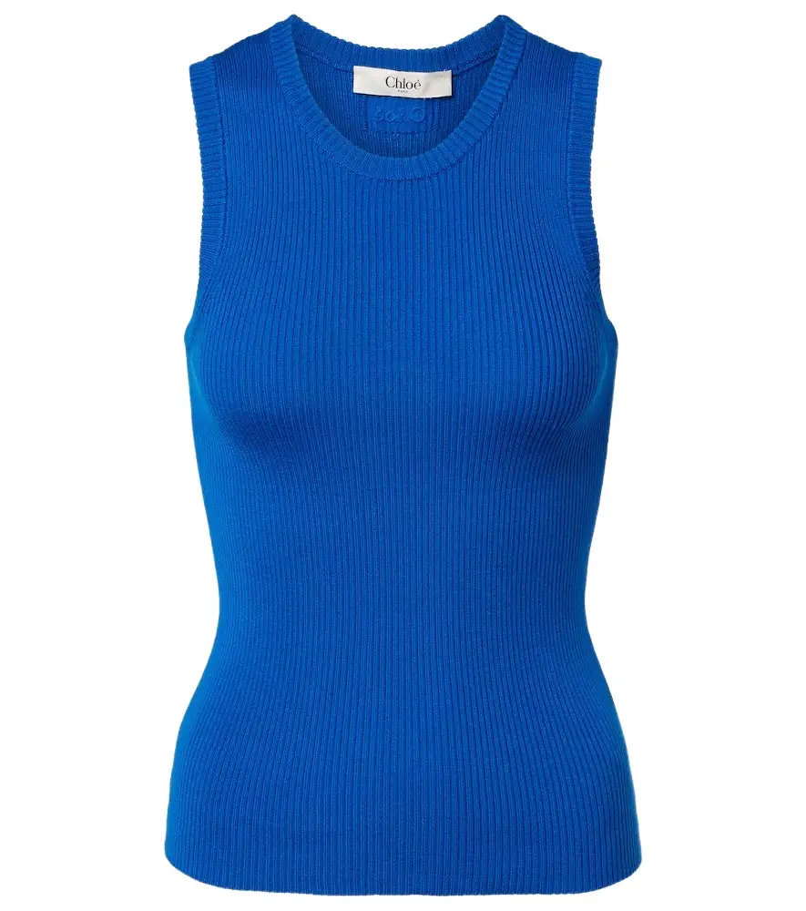 Chloe Chloé Ribbed-knit wool tank top