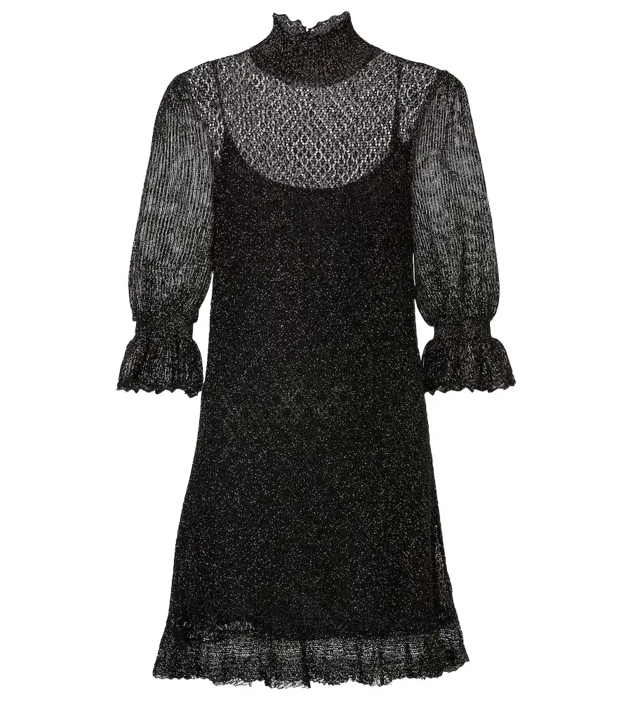 Chloe Chloé Ruffled lamé minidress