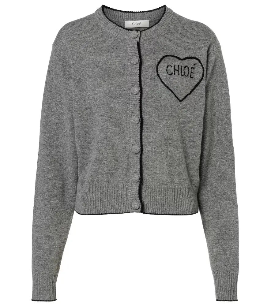Chloe Chloé Logo wool and cashmere cardigan