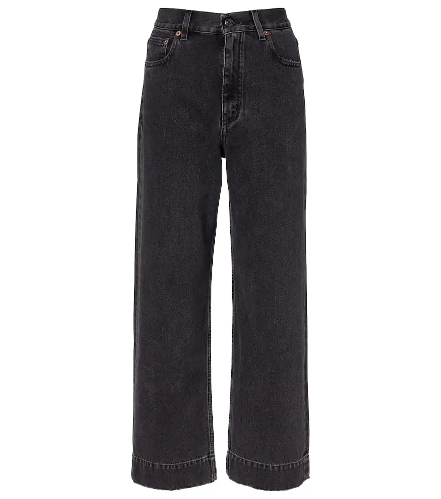 Chloe Chloé Cropped high-rise wide-leg jeans