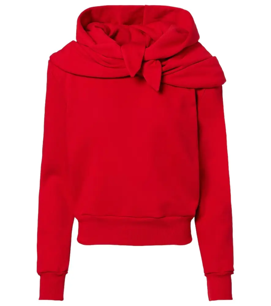 Magda Butrym Scarf-detail cotton-blend hoodie