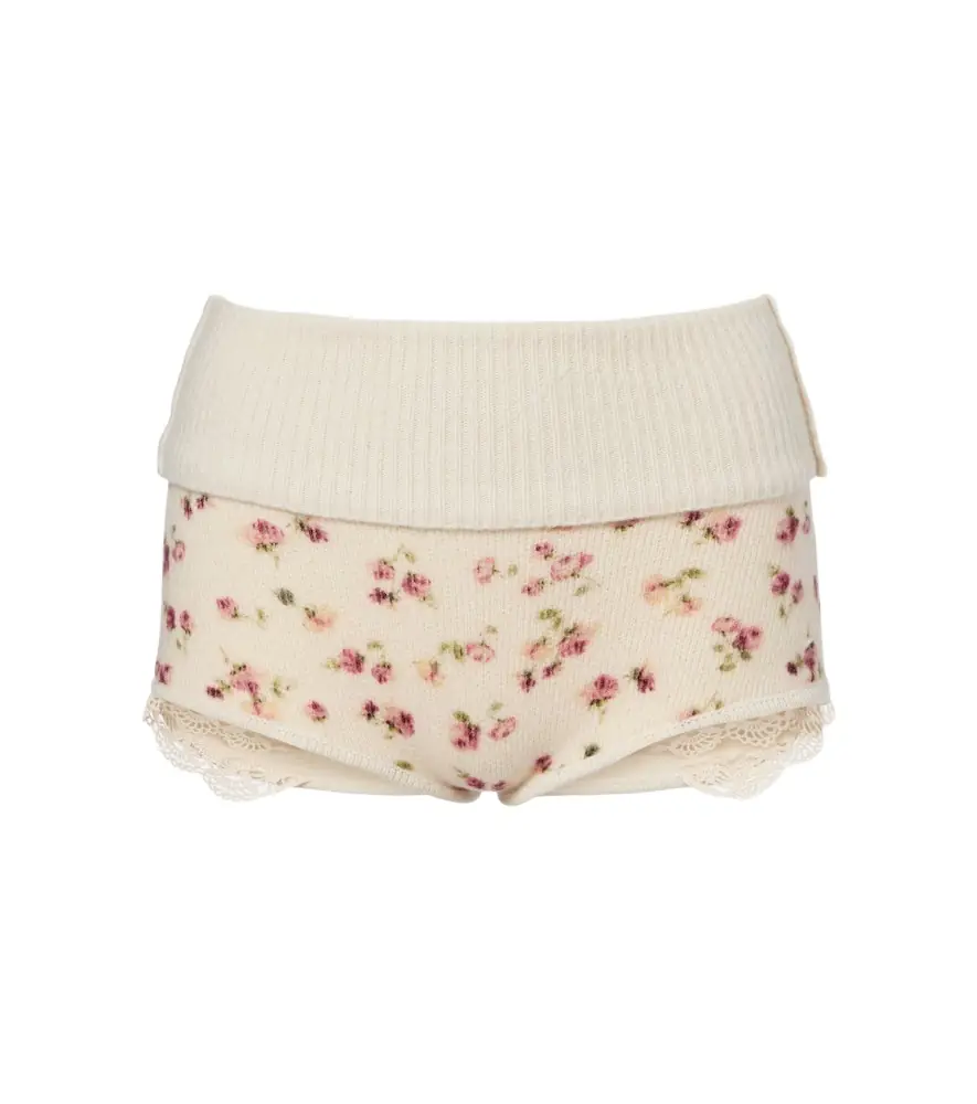 Magda Butrym Floral wool, silk, and cashmere shorts