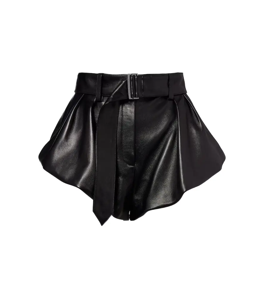 Magda Butrym Belted high-rise leather micro shorts
