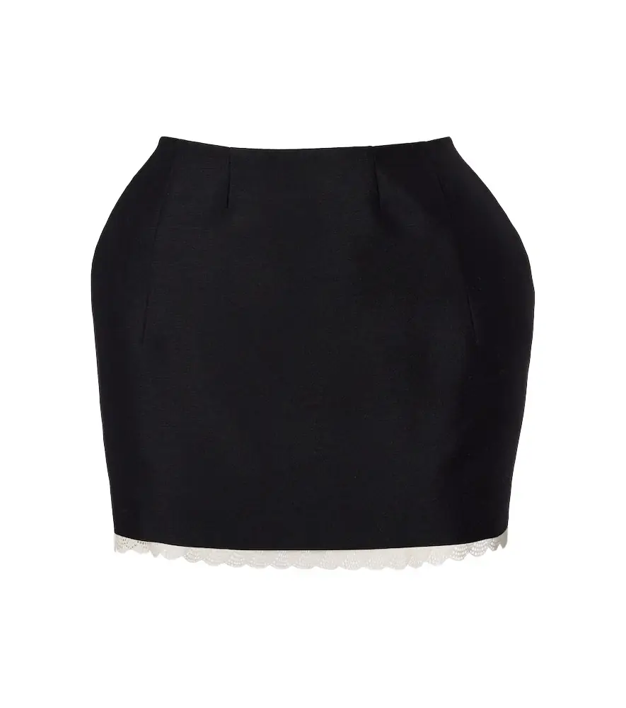 Magda Butrym Lace-trimmed wool and mohair miniskirt