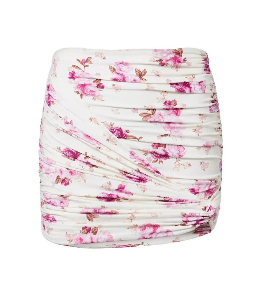Magda Butrym Floral-appliqué ruched miniskirt