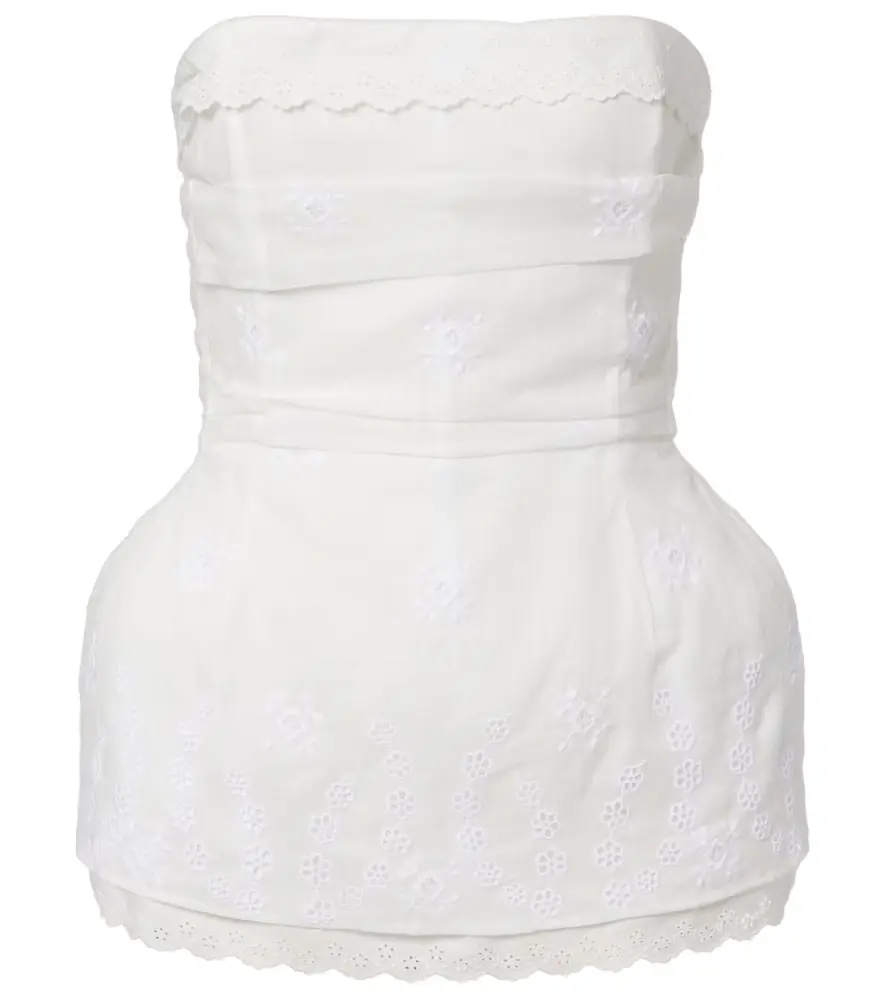 Magda Butrym Scalloped cotton-blend bandeau top