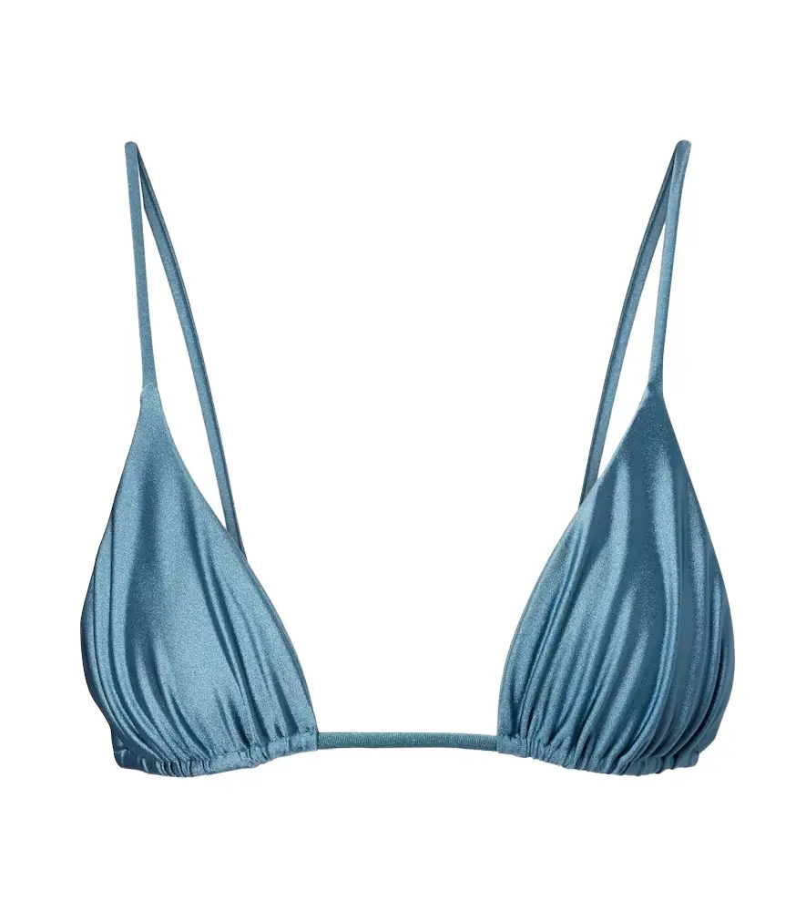 Jade Swim Via metallic-effect bikini top