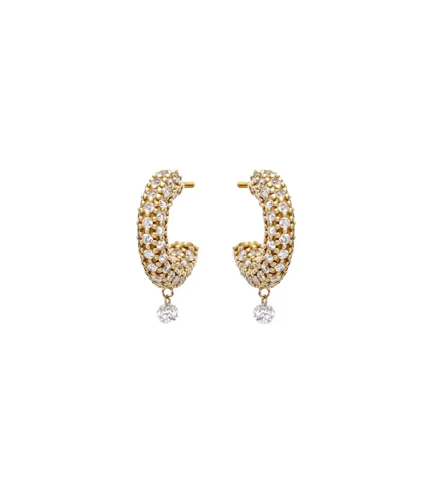 Persee Persée Helios 18kt gold hoop earrings with diamonds