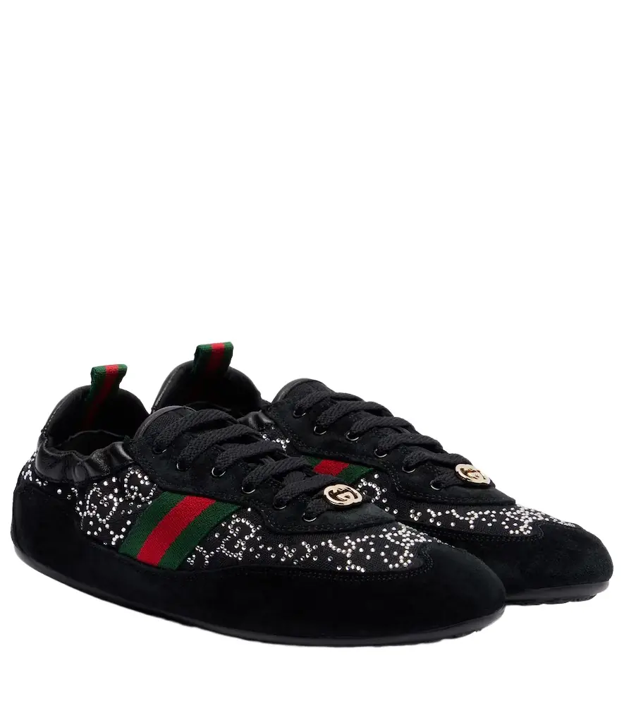 Gucci Shift suede-trimmed sneakers