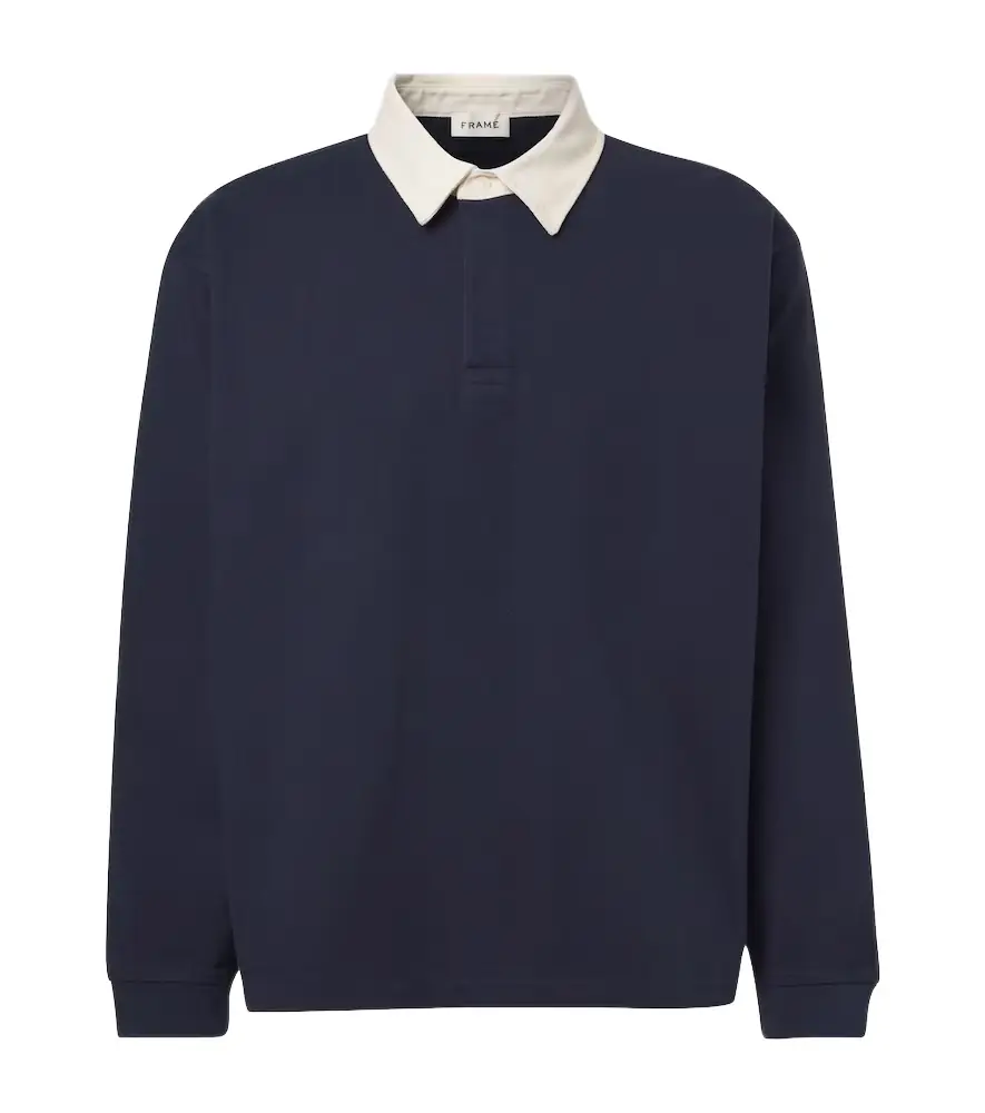 Frame Cotton jersey polo sweater