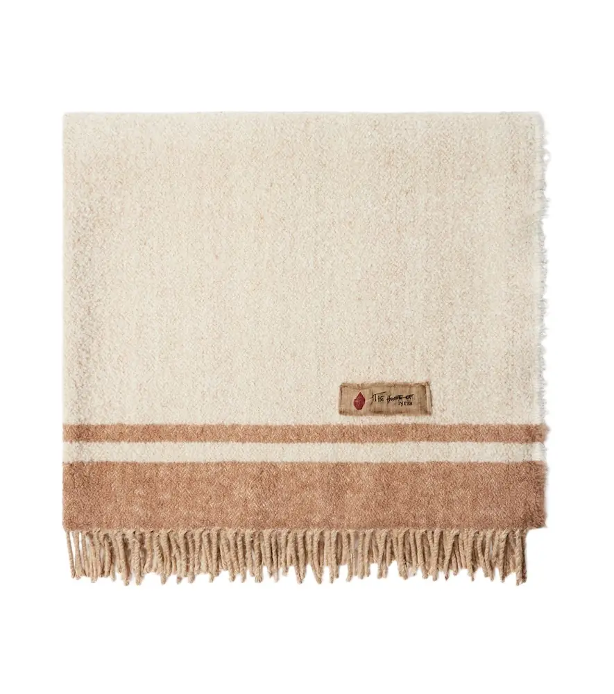 The House of Lyria Paipote silk and camel hair-blend blanket