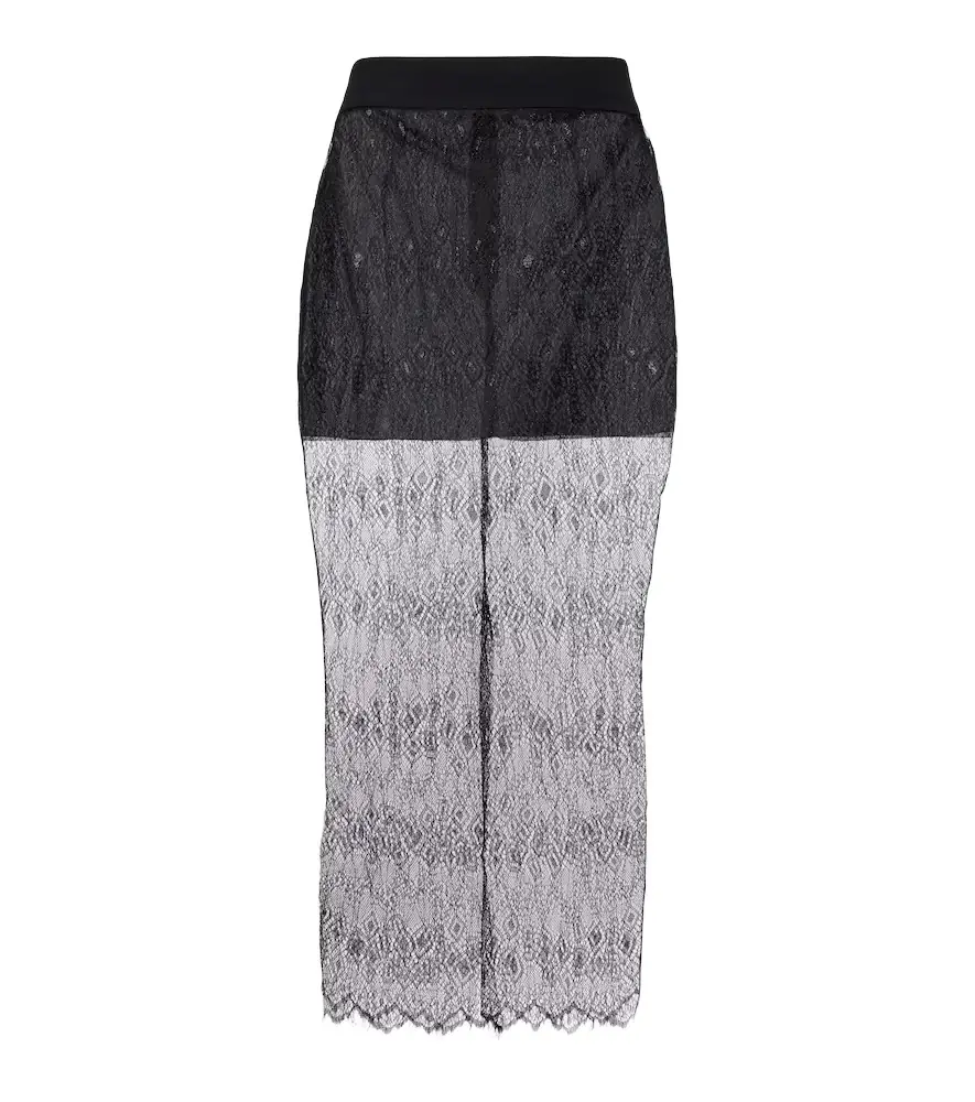 The Frankie Shop Alrose lace midi skirt