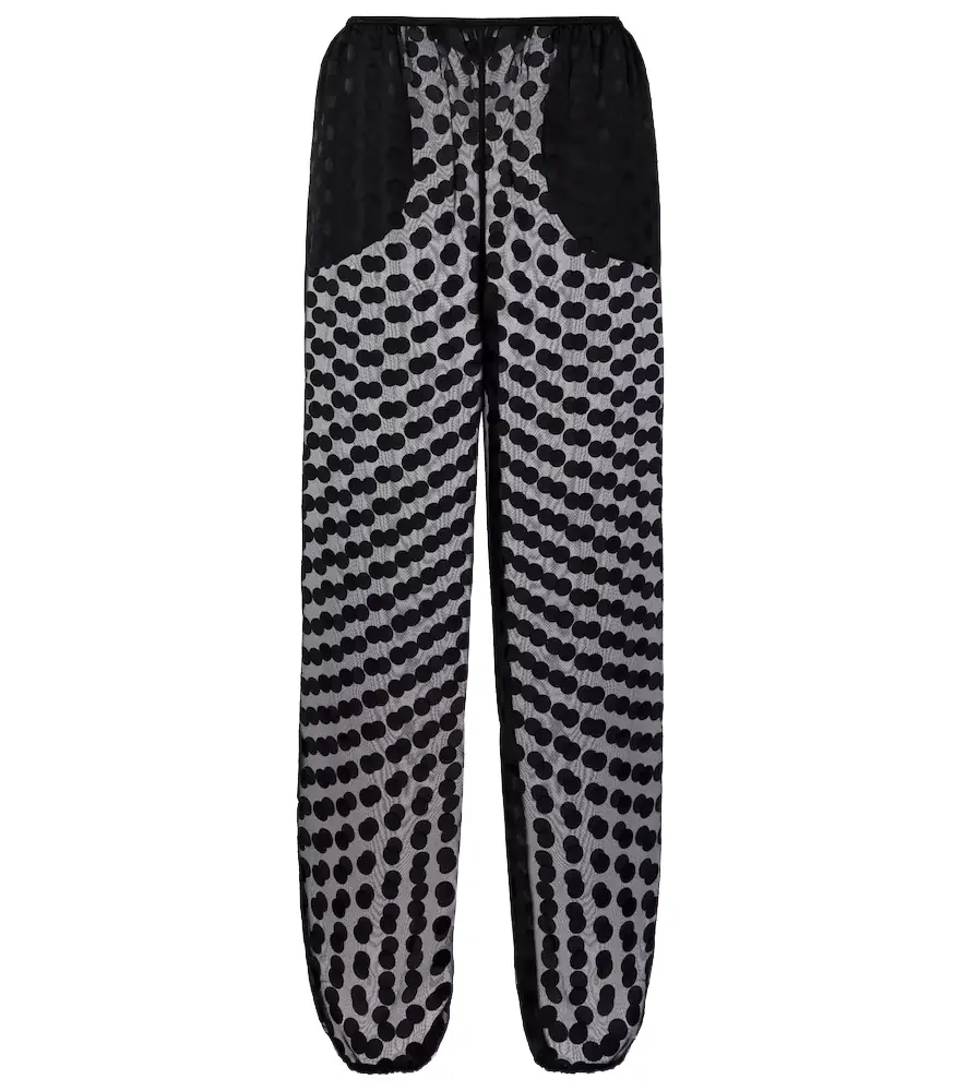 The Frankie Shop Orissa polka-dot sheer wide-leg pants