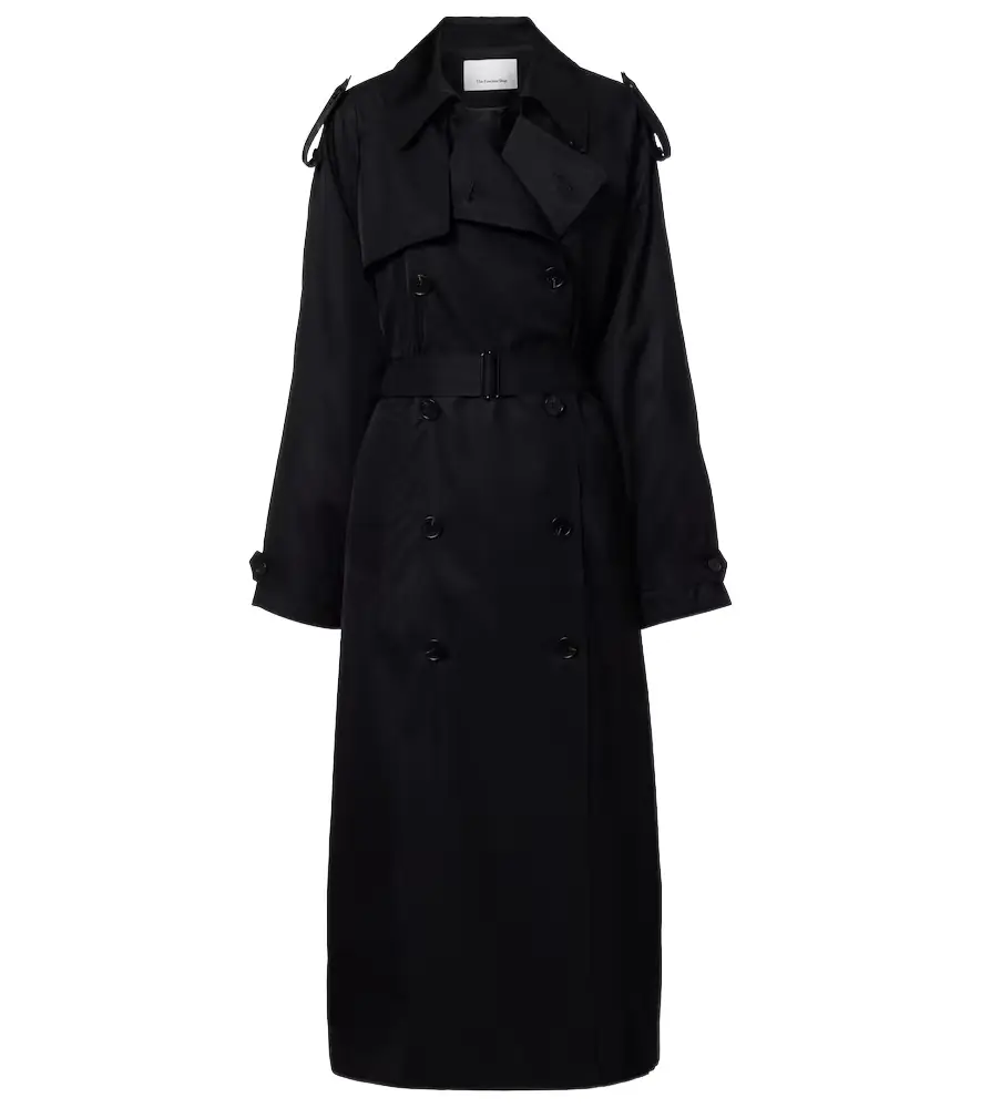 The Frankie Shop Veyron double-breasted twill trench coat