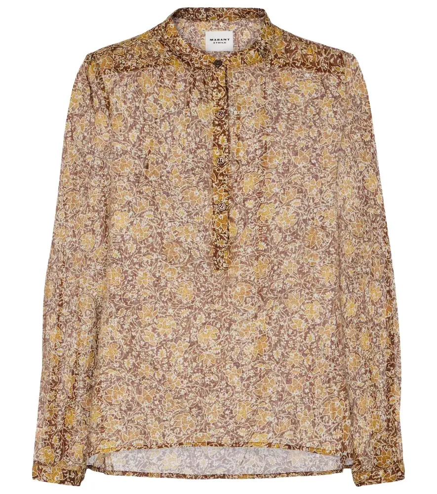 Marant Etoile Maria floral cotton voile blouse