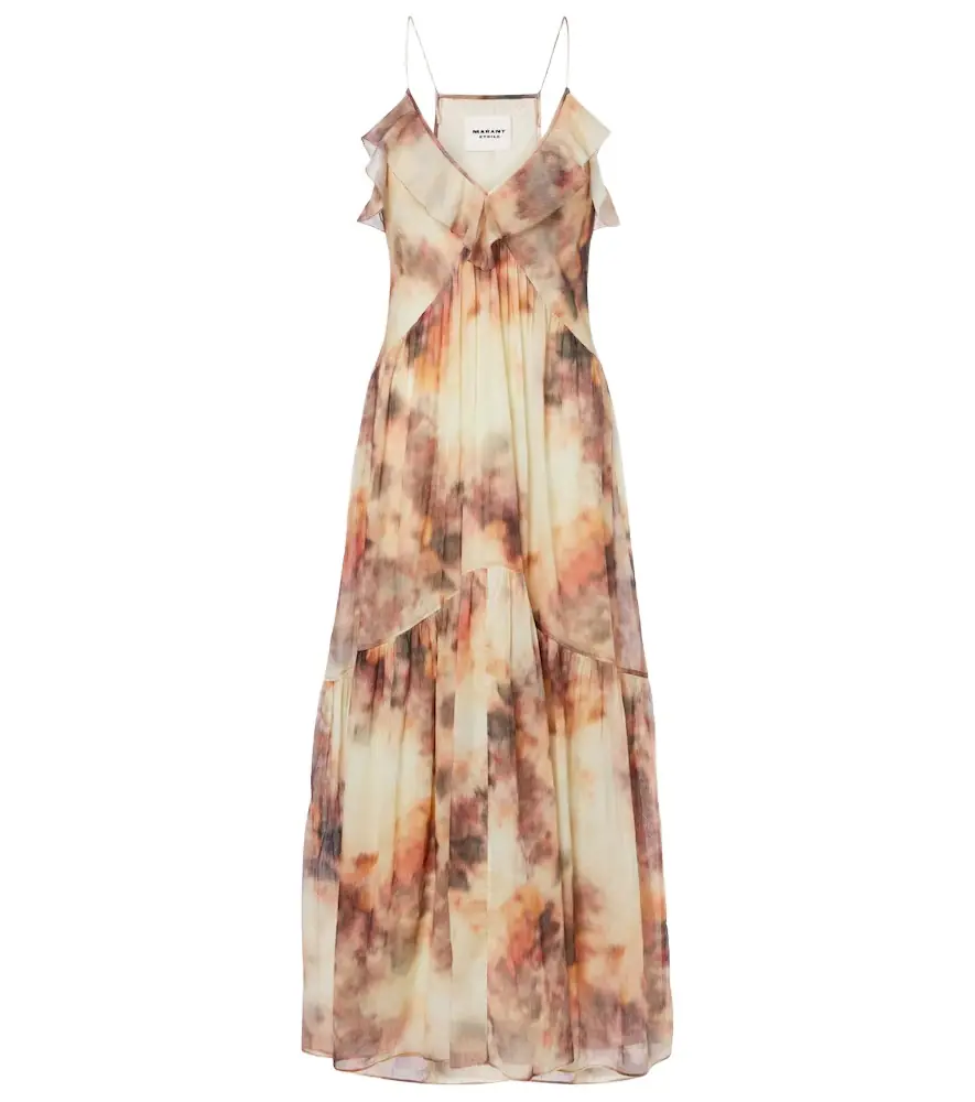 Marant Etoile Printed cotton midi dress