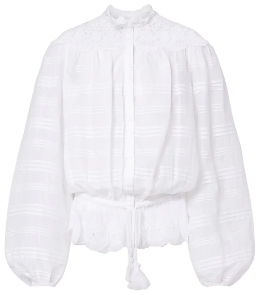 Marant Etoile Polly lace and cotton blouse