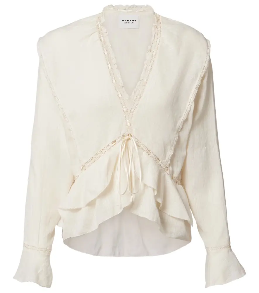 Marant Etoile Damienne cotton and linen-blend top