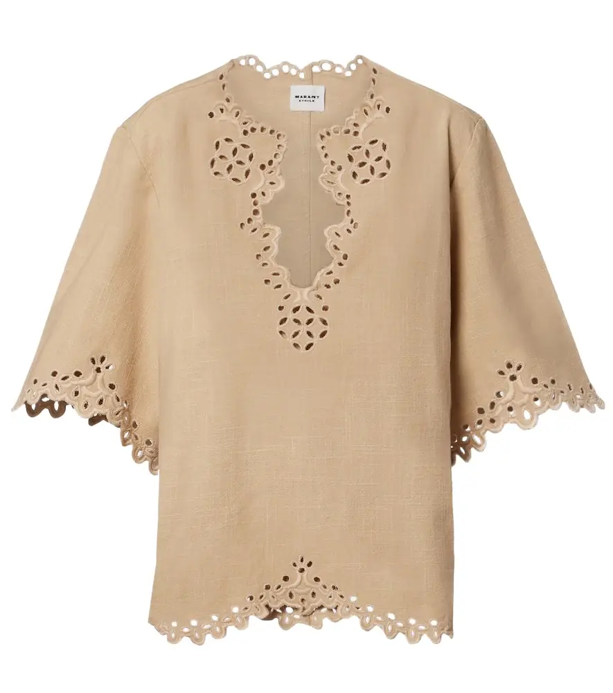 Marant Etoile Shana embroidered cotton top