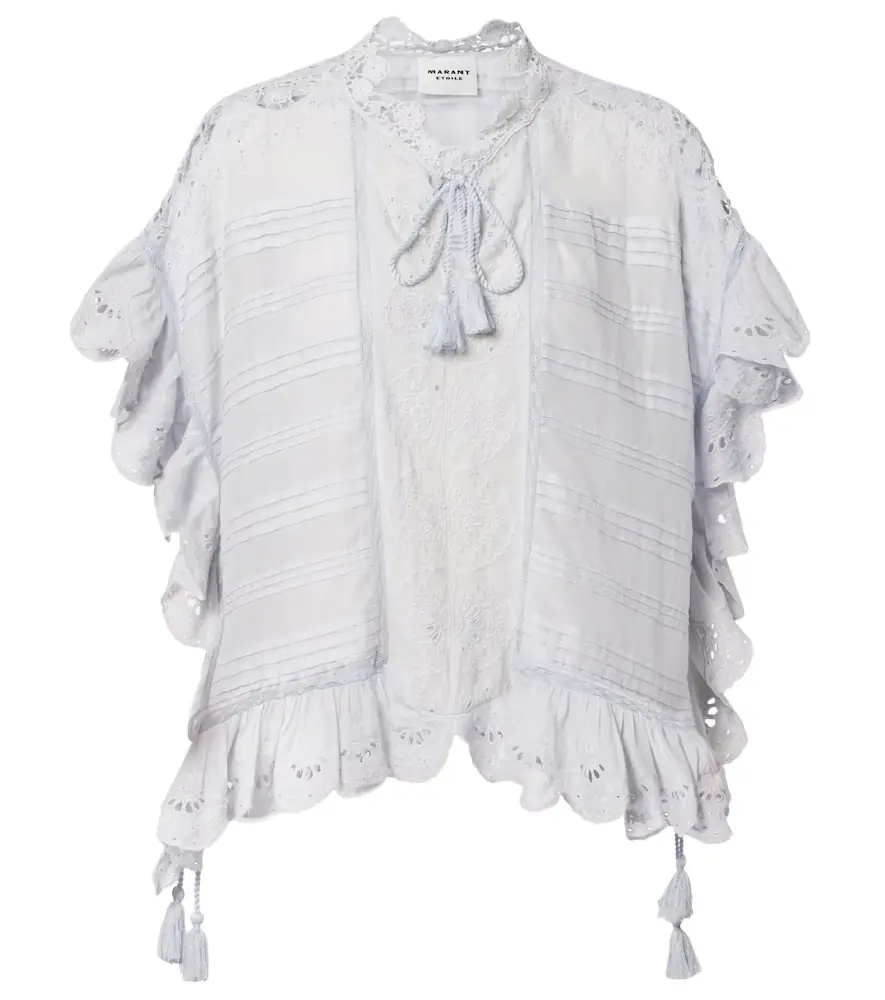 Marant Etoile Payton broderie anglaise cotton top