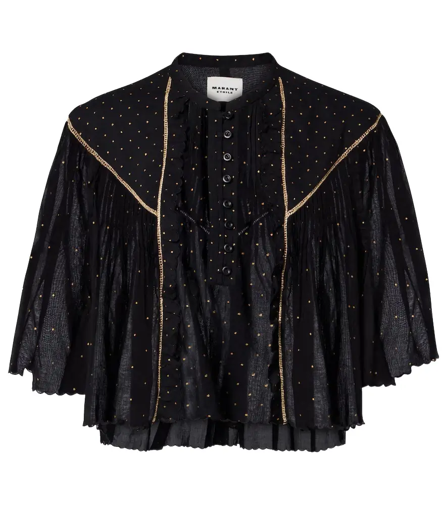 Marant Etoile Veenia embellished cropped cotton top