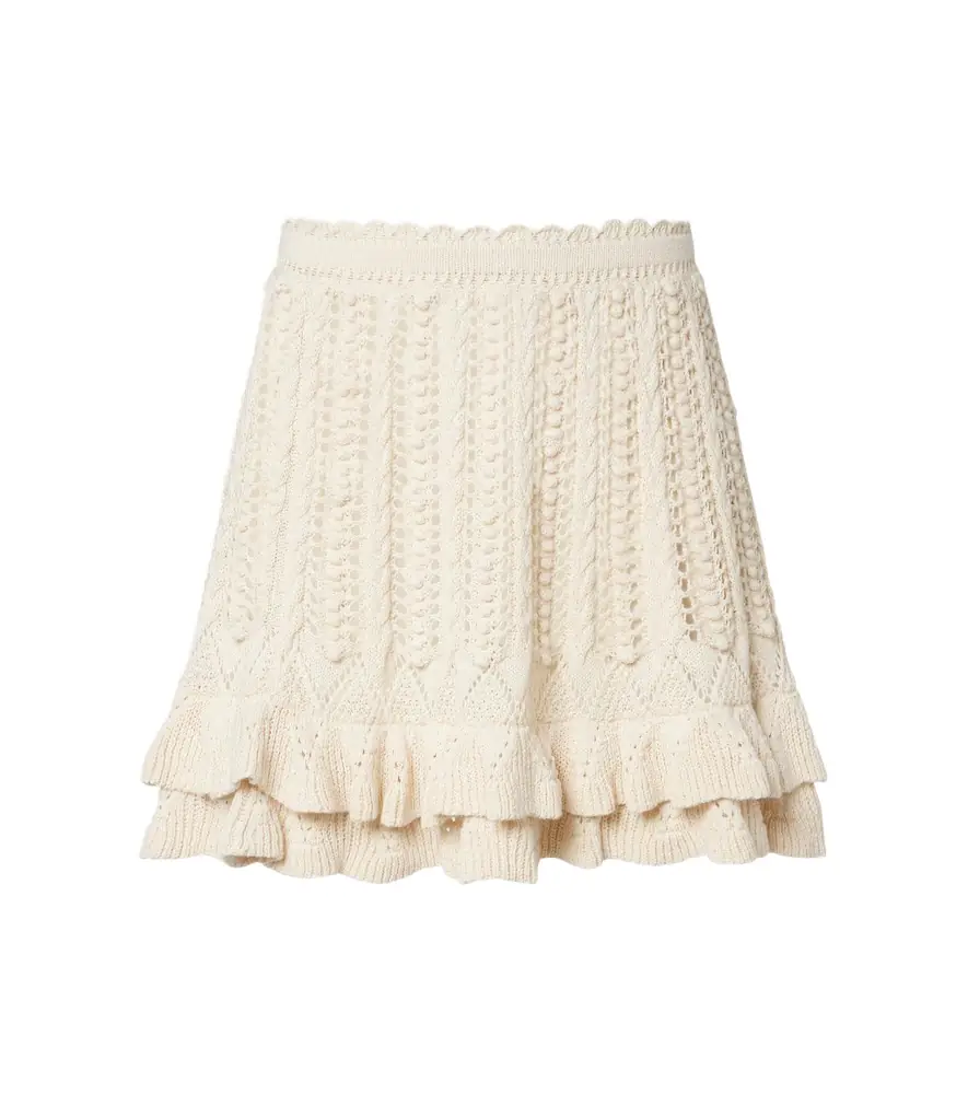 Marant Etoile Nelle cotton crochet miniskirt