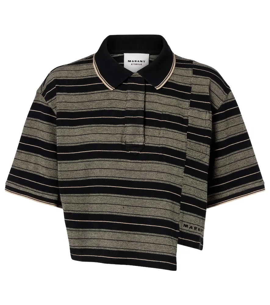 Marant Etoile Isalyne striped cotton polo shirt