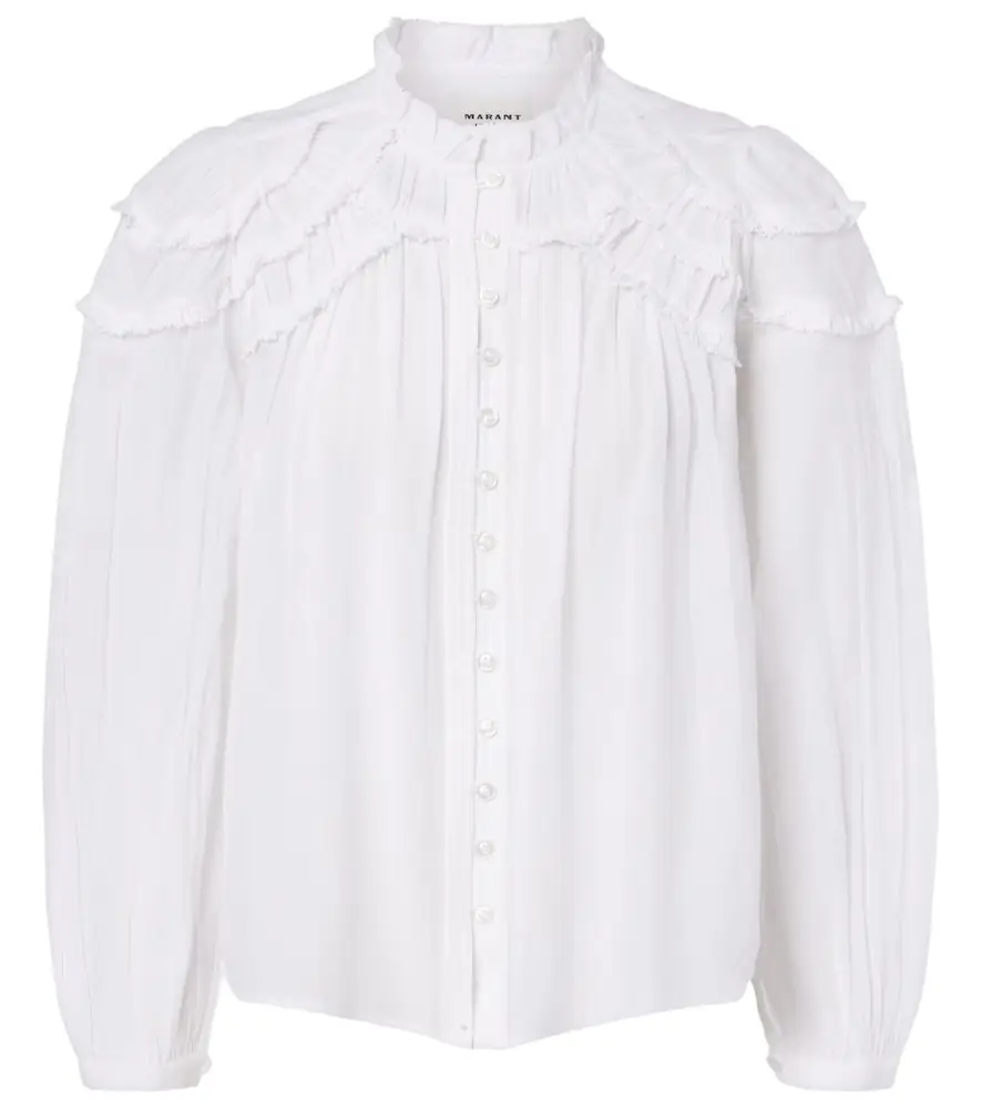 Marant Etoile Christa ruffled cotton-blend blouse