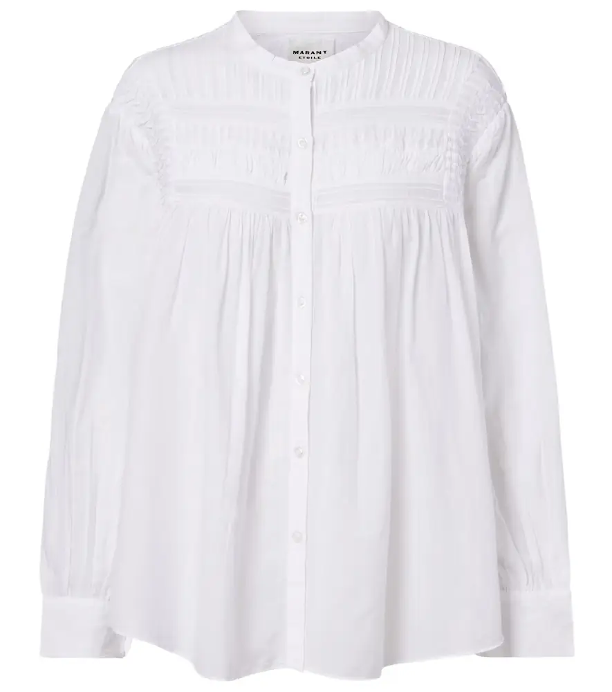 Marant Etoile Elodia embroidered cotton-blend blouse