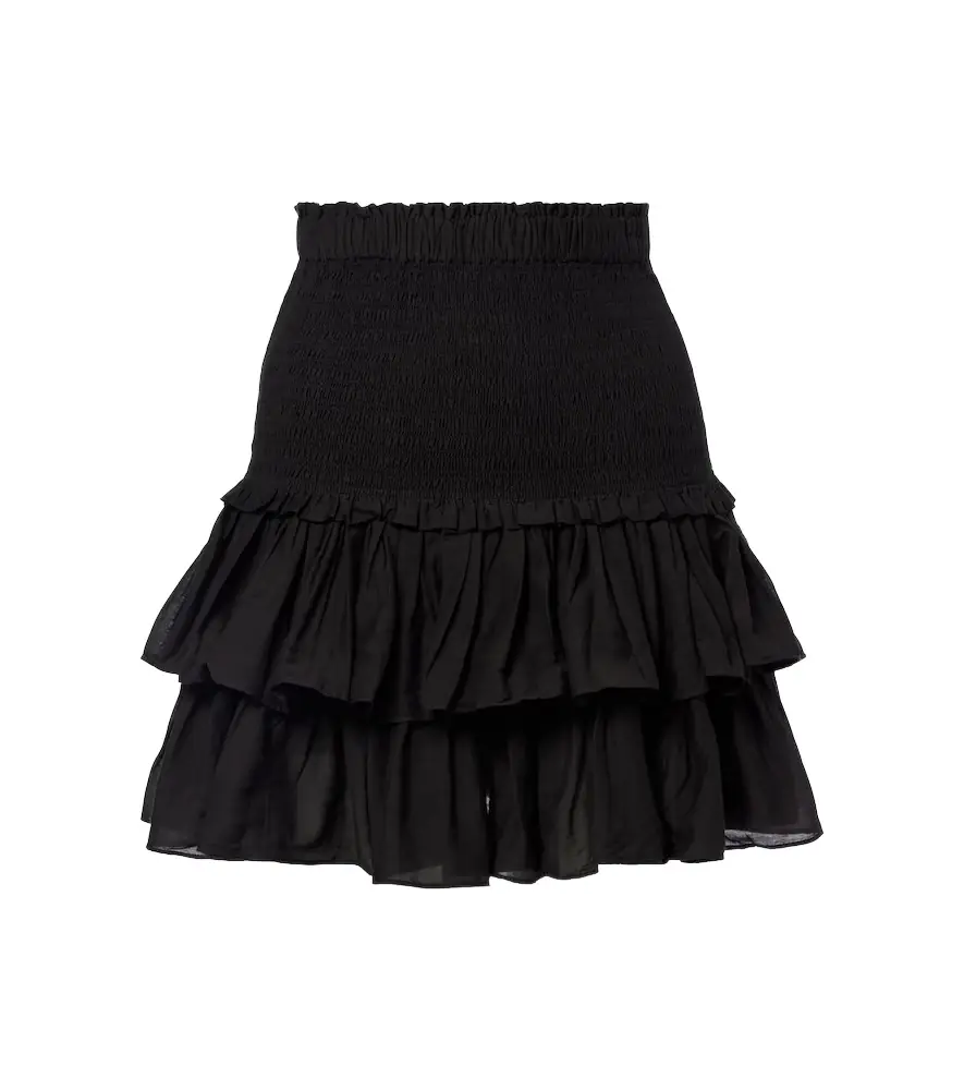 Marant Etoile Naomi tiered cotton-blend miniskirt