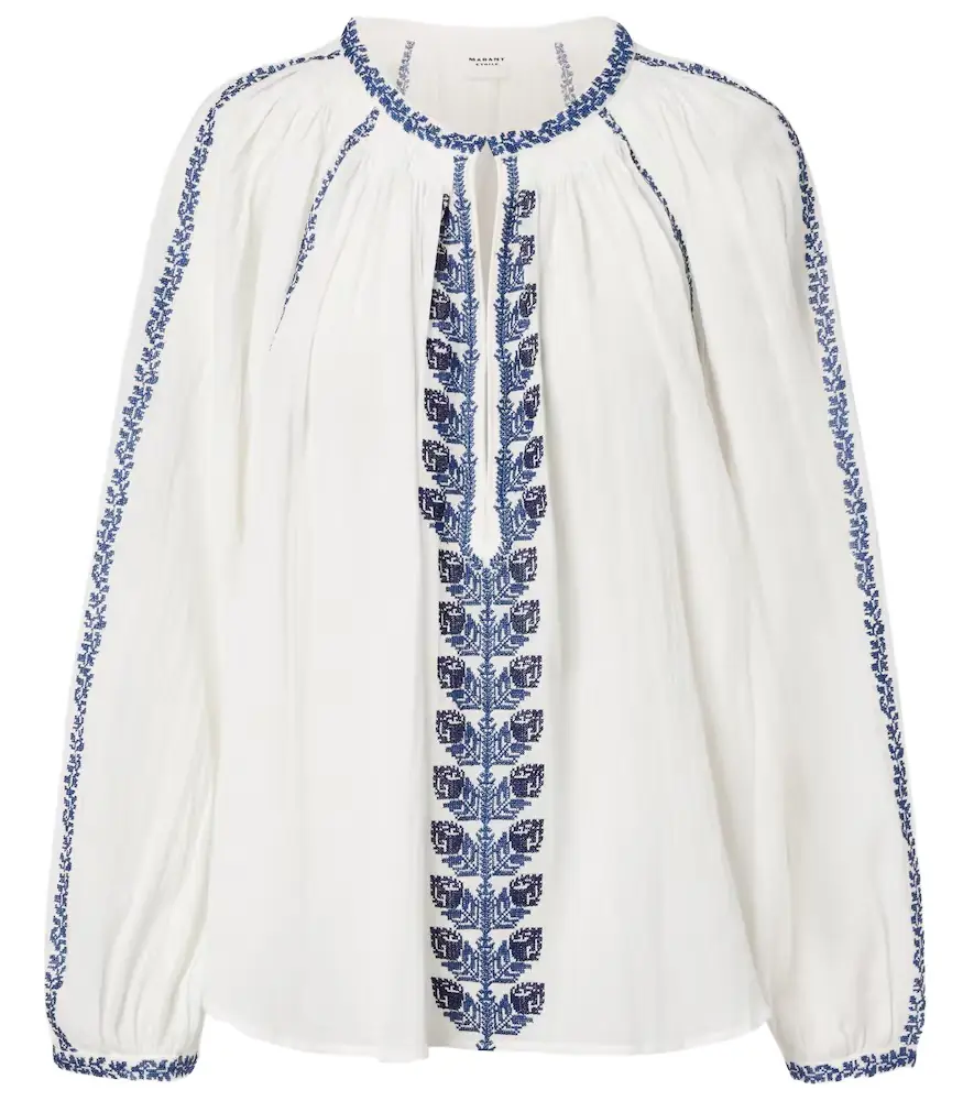 Marant Etoile Lena embroidered cotton blouse