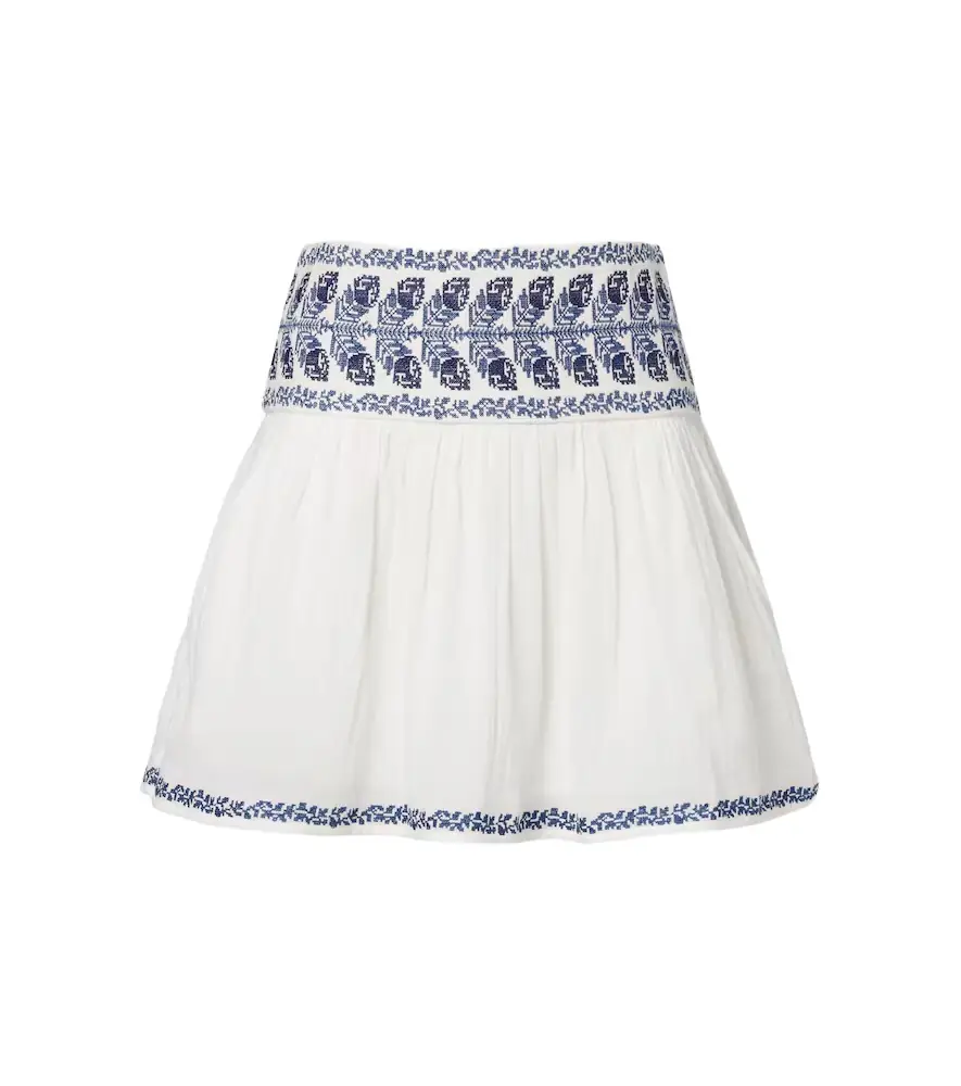 Marant Etoile Picadilia embroidered cotton miniskirt