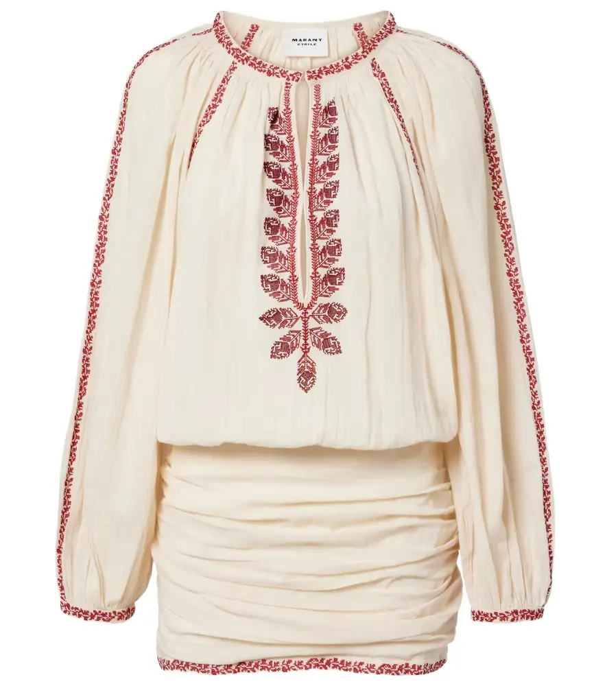 Marant Etoile Ludy embroidered cotton minidress