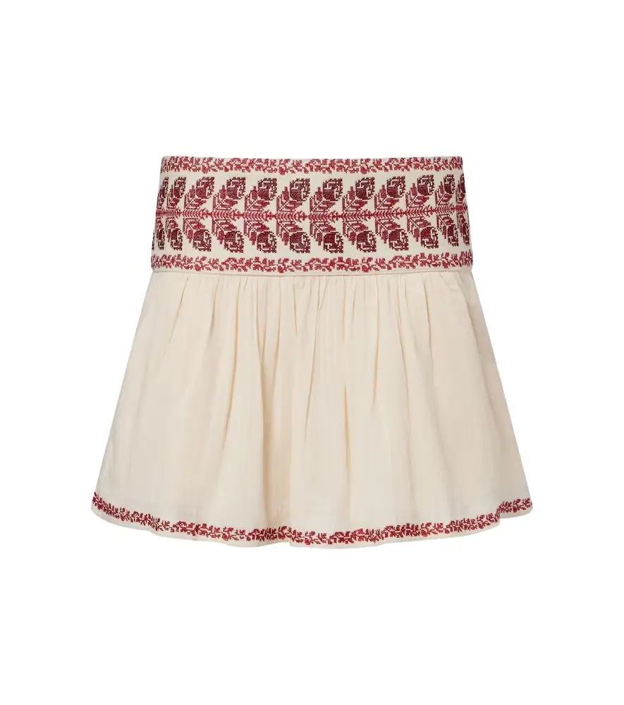 Marant Etoile Picadilia embroidered cotton miniskirt