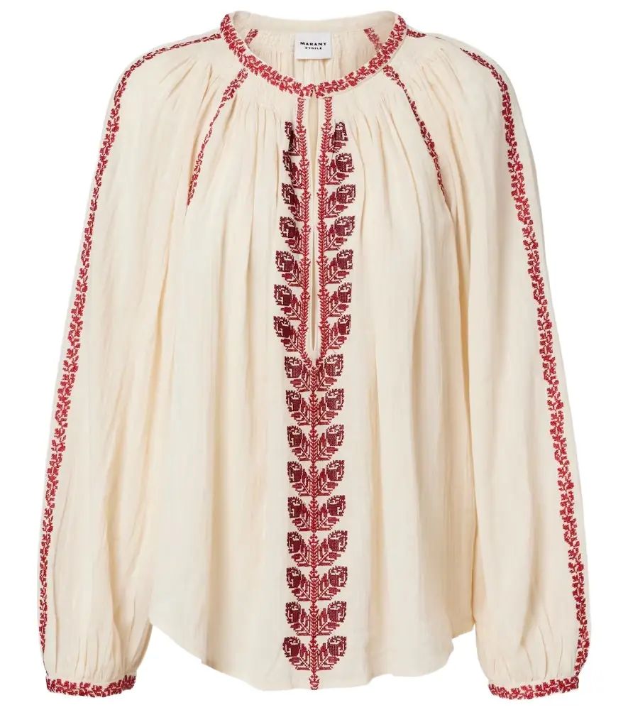 Marant Etoile Lena embroidered cotton blouse