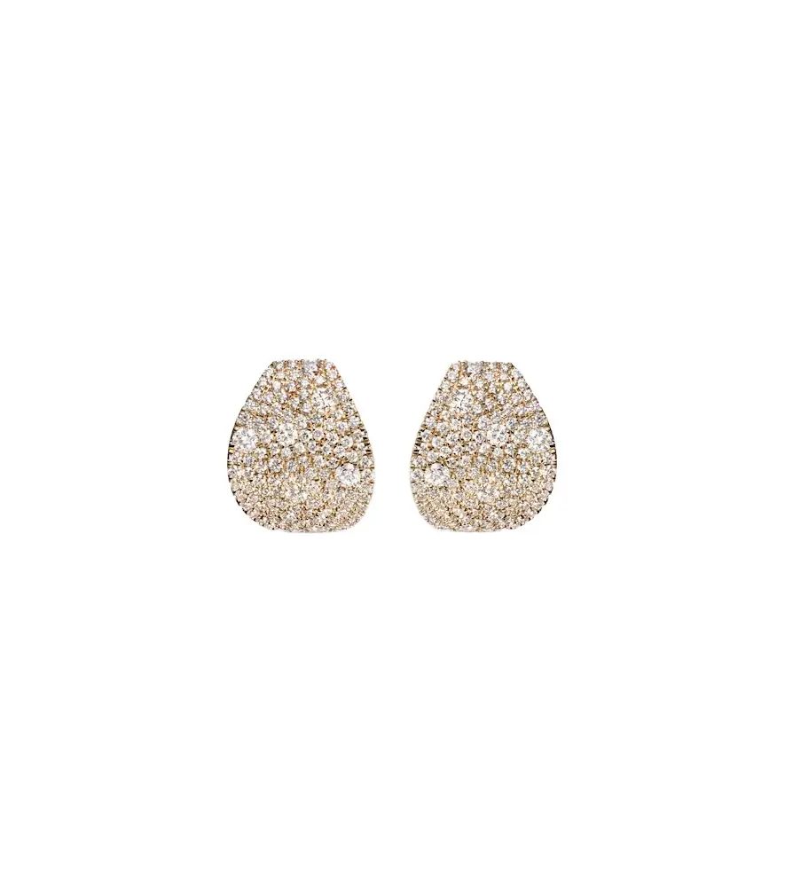 Stone and Strand Keepsake 14kt gold huggie earrings with diamonds
