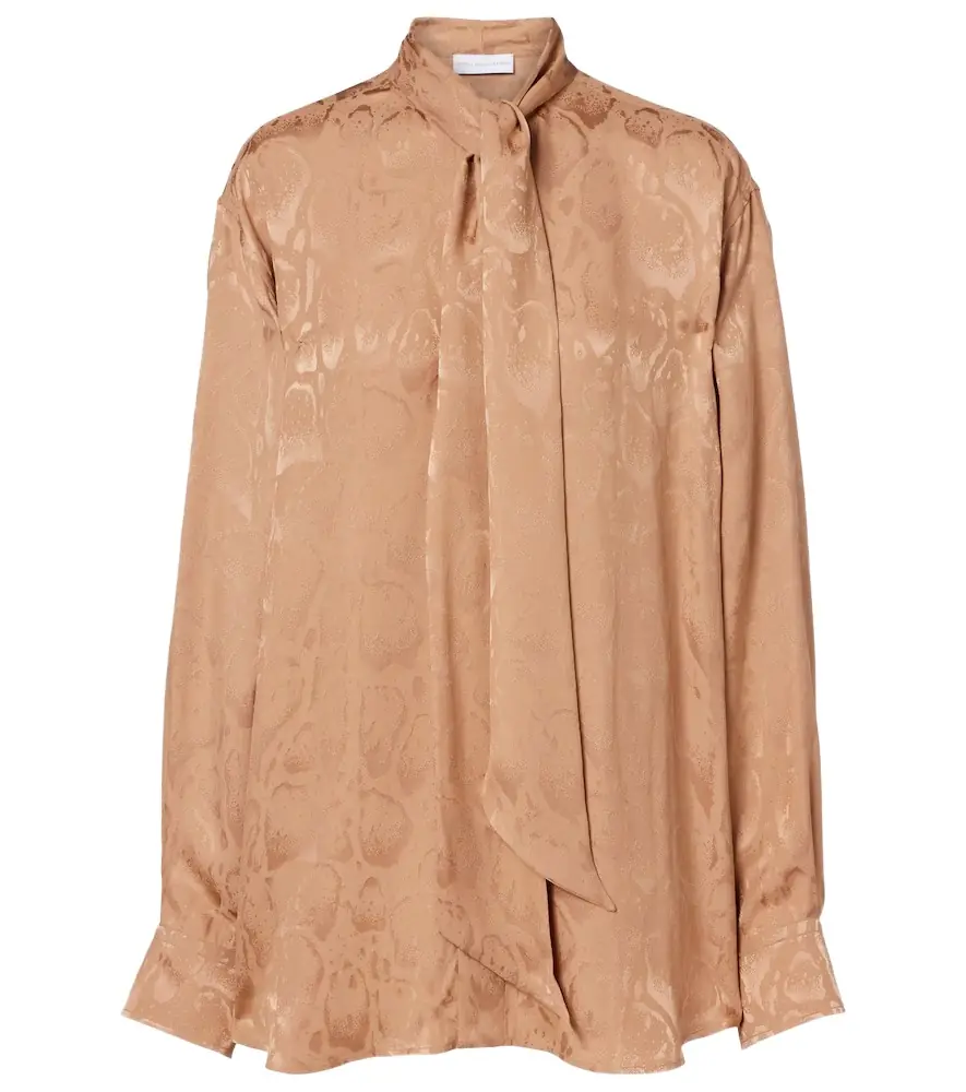 Stella McCartney Leopard-print silk-blend jacquard blouse