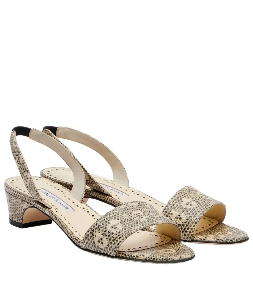Manolo Blahnik Patobarnu 30 lizard-effect leather sandals