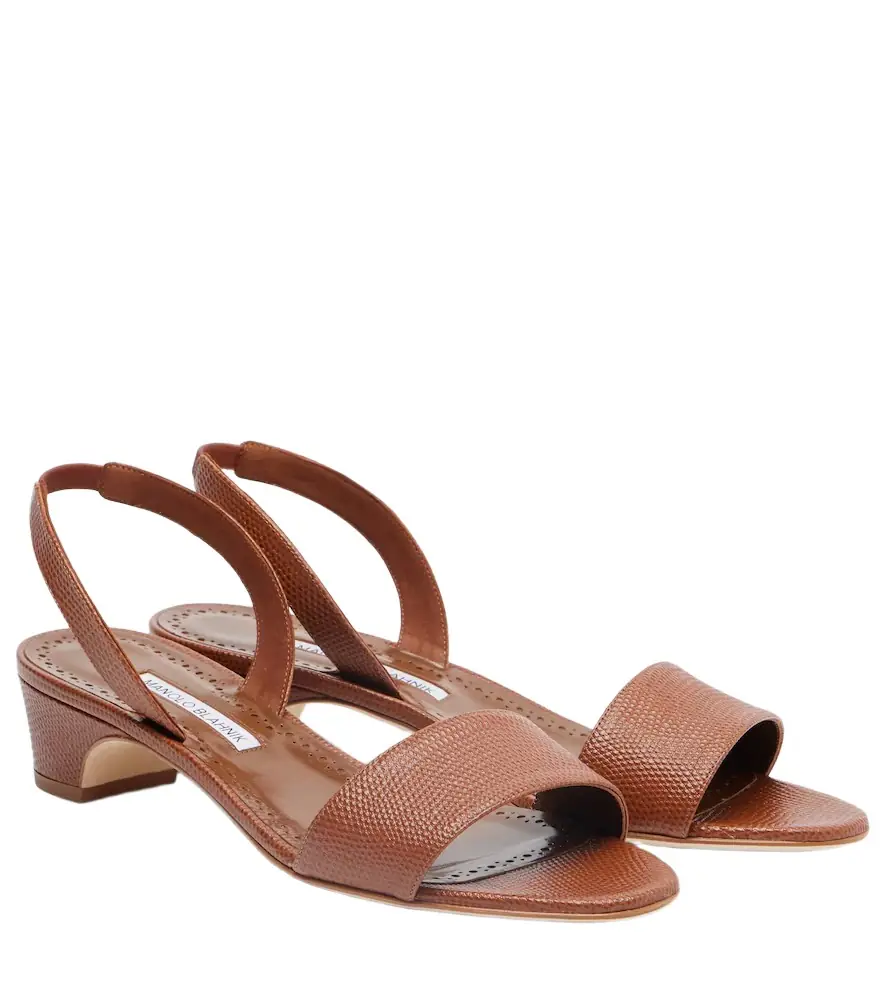 Manolo Blahnik Patobarnu 30 leather slingback sandals