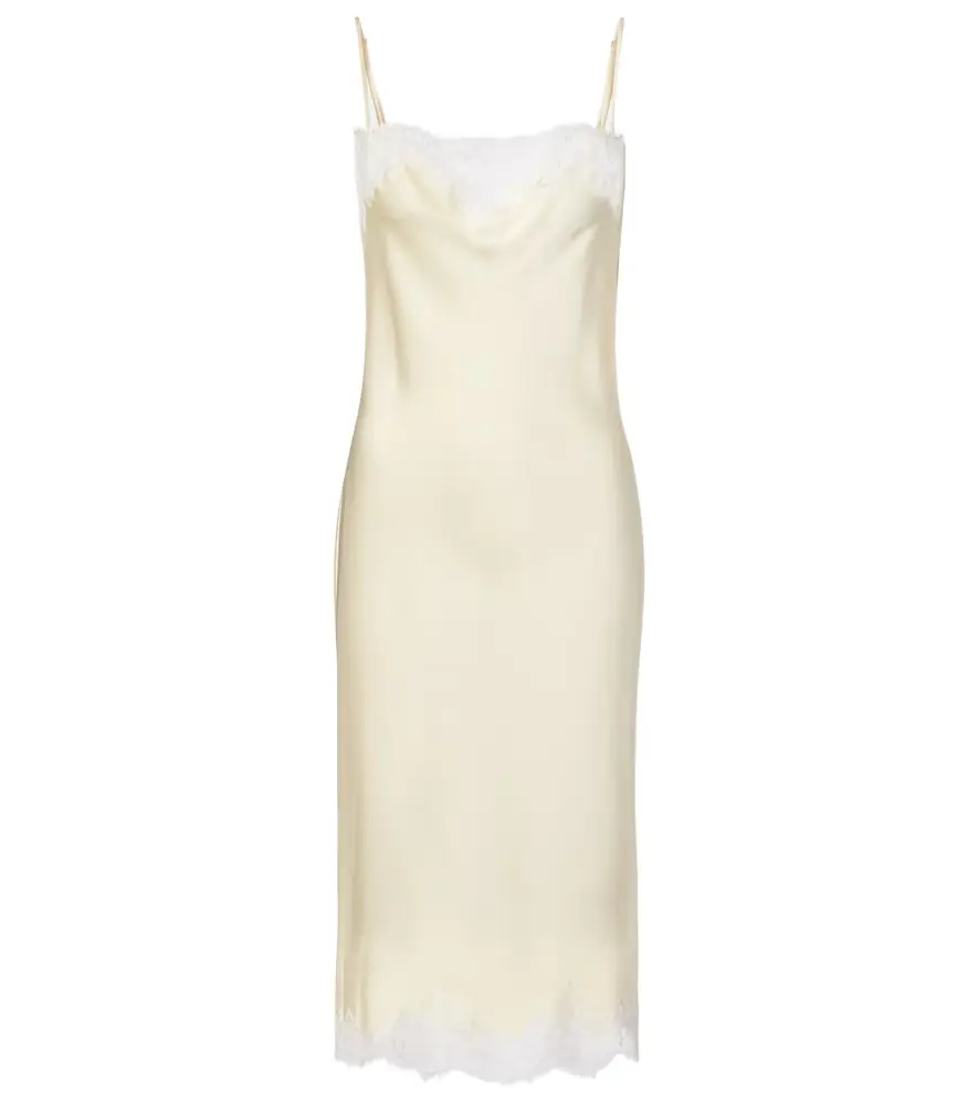 Stella McCartney Lace-trimmed satin slip dress