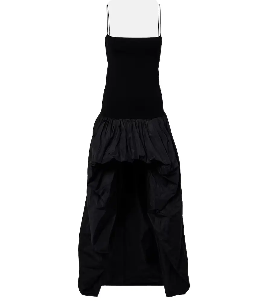 Stella McCartney Asymmetric crêpe and jersey gown