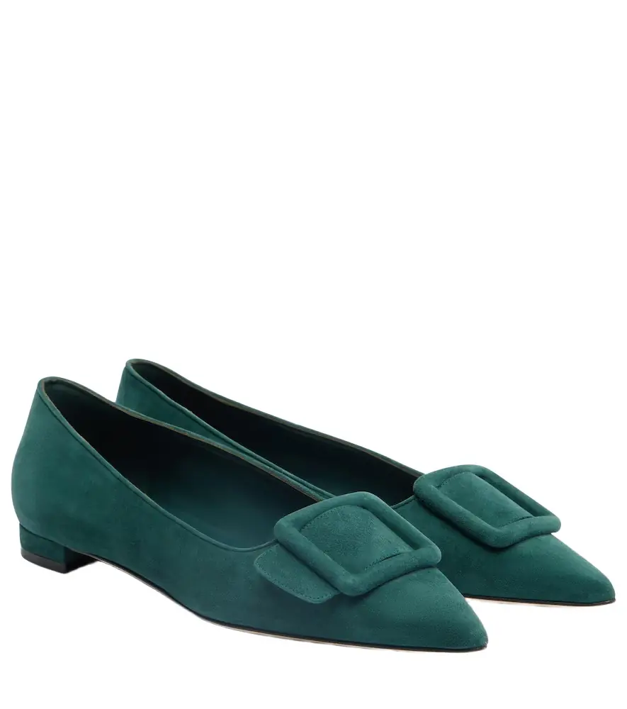 Manolo Blahnik Maysale suede ballet flats