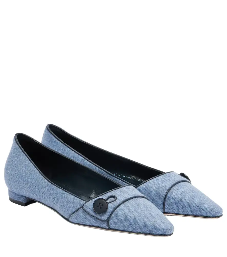 Manolo Blahnik Lulamae herringbone ballet flats