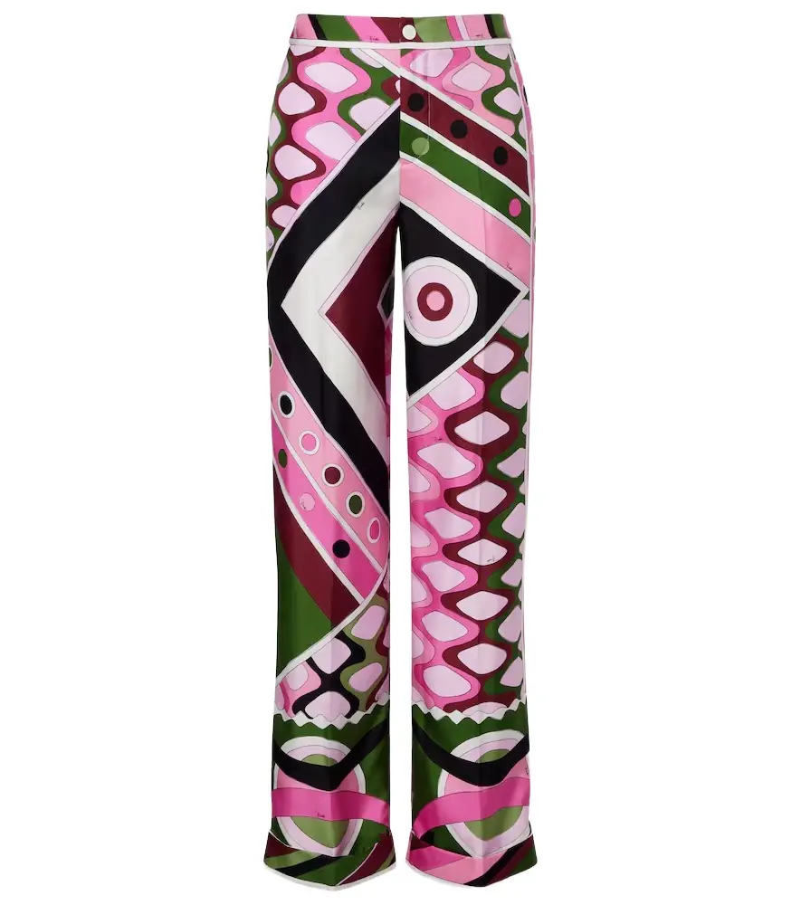Pucci Vivara high-rise silk wide-leg pants